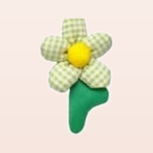 Green Gingham Flower
